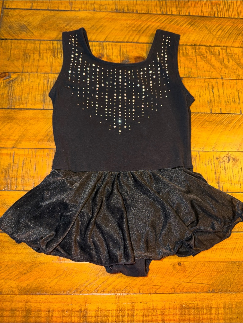 Black Sparkle Tank Skirted Kids Dance Outfit